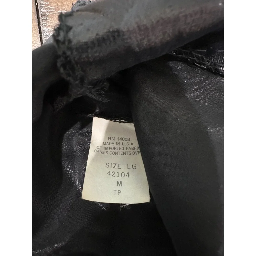 Escapades Vintage Black Satin Lace Beaded Camisole Top Women's Large USA Made - Picture 6 of 8